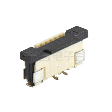 FPC 1.0Pitch-H5.5立贴抽屉式 正脚位 5pin 本色 镀亮锡